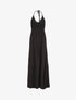 Robe longue dos-nu et broderies - Noir - 1