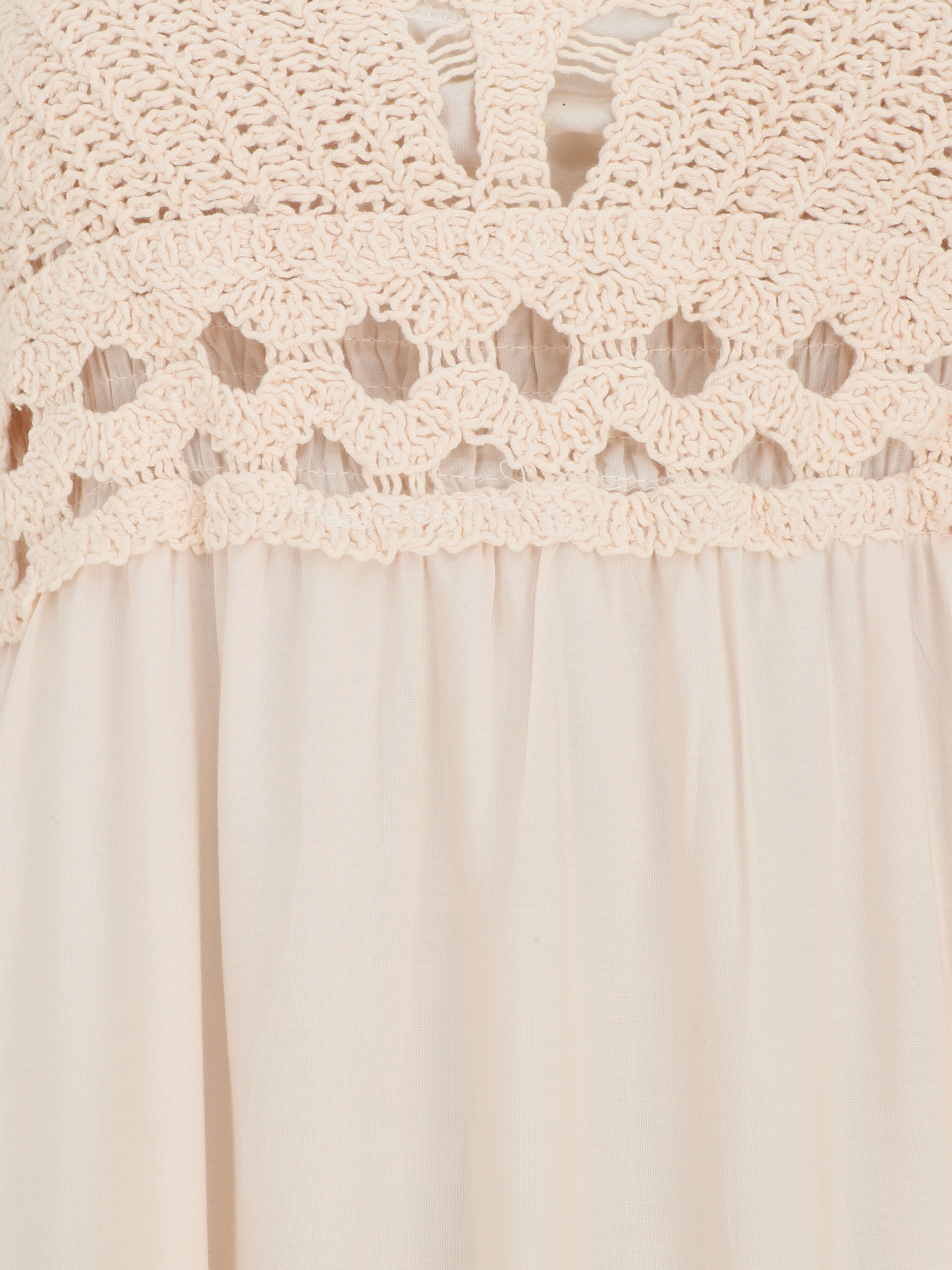 Robe longue dos-nu et broderies - Rose clair - 4