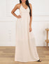 Robe longue dos-nu et broderies - Rose clair - 1