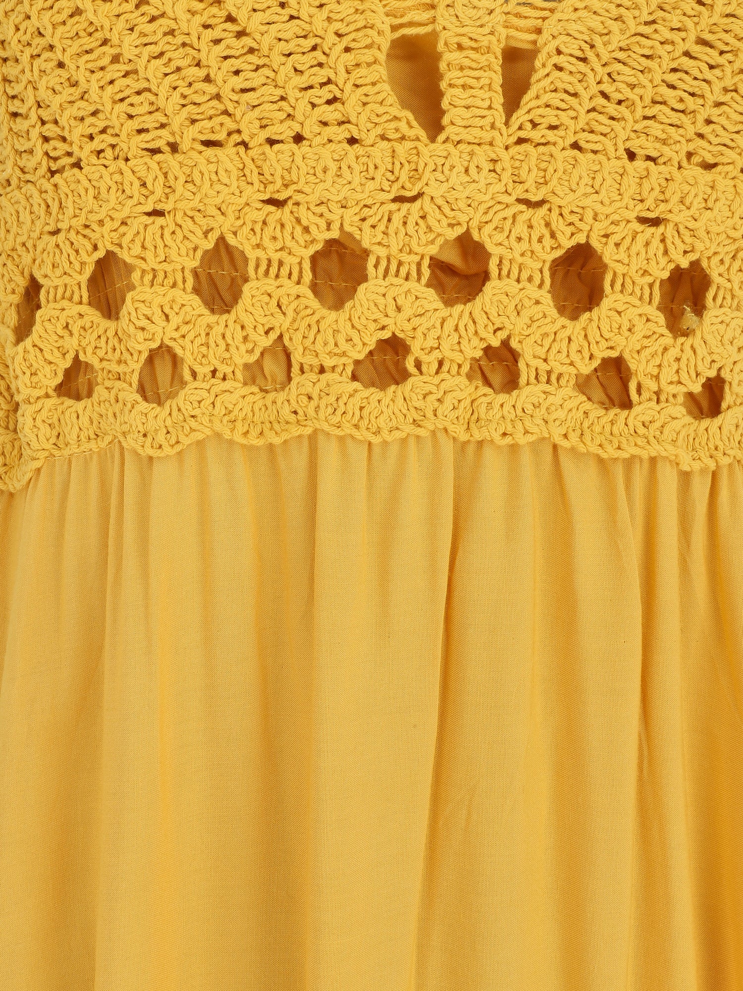 Robe longue dos-nu et broderies - Jaune - 4