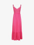 Robe longue à bretelles et col en dentelle - Fuschia - 1