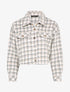 Veste courte à imprimé pied de poule - Gris clair - 8