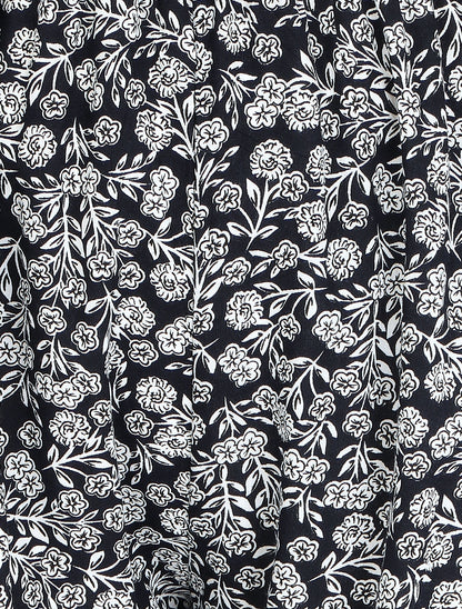 Pantalon ample imprimé fleuri - Marine - 3