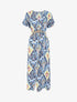 Robe longue droite manches courtes imprimé aztèque - Bleu - 5
