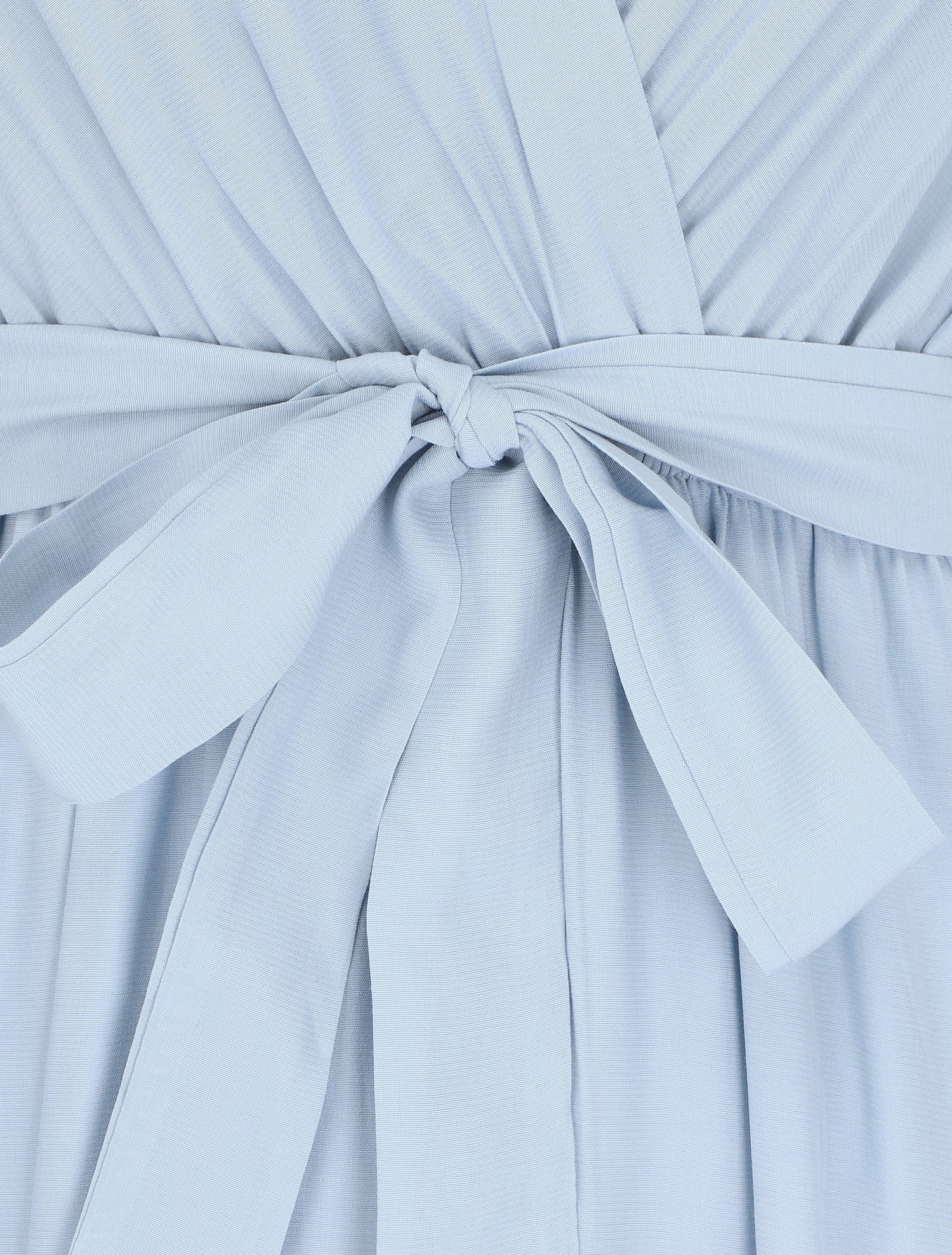 Robe longue unie manches courtes - Bleu clair - 4