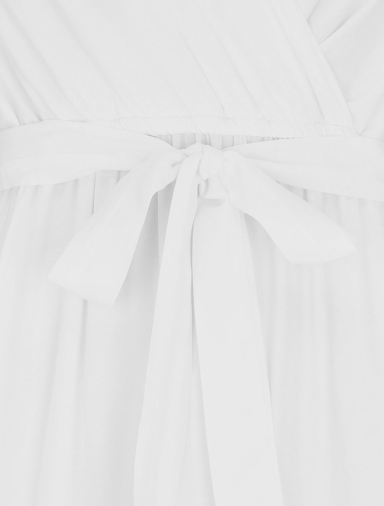Robe longue unie manches courtes - Blanc - 4