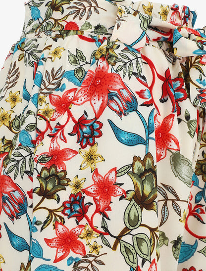 Short taille haute imprimé fleurs d&