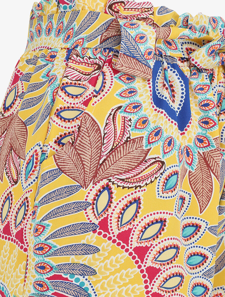 Short droit imprimé tropical fantaisie - Jaune - 3