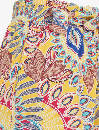 Short droit imprimé tropical fantaisie - Jaune - 3