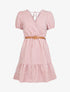 Robe mi-longue à carreaux - Rose - 5