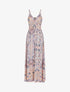 Robe longue fleurie et irisée - Rose - 1