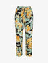 Pantalon droit à motif fleuri - Jaune - 1