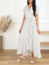 Robe longue à imprimé pois - Blanc - 1