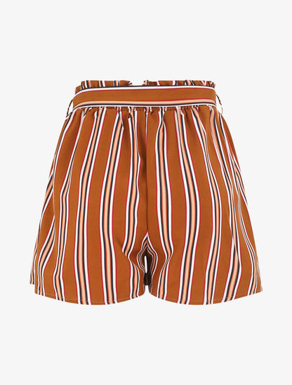 Short fluide à imprimé rayures - Marron - 2