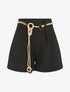 Short uni effet lin - Noir - 5