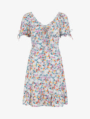 Robe courte imprimé fleuri - Bleu ciel - 5