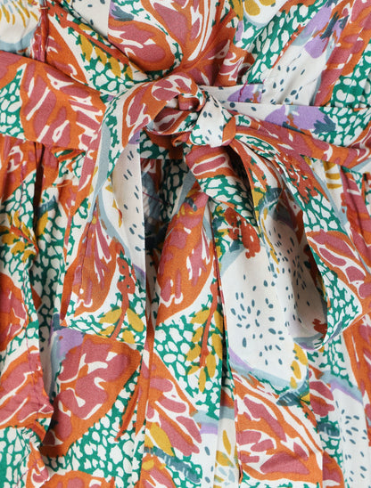 Robe longue imprimé fantaisie - Vert - 3