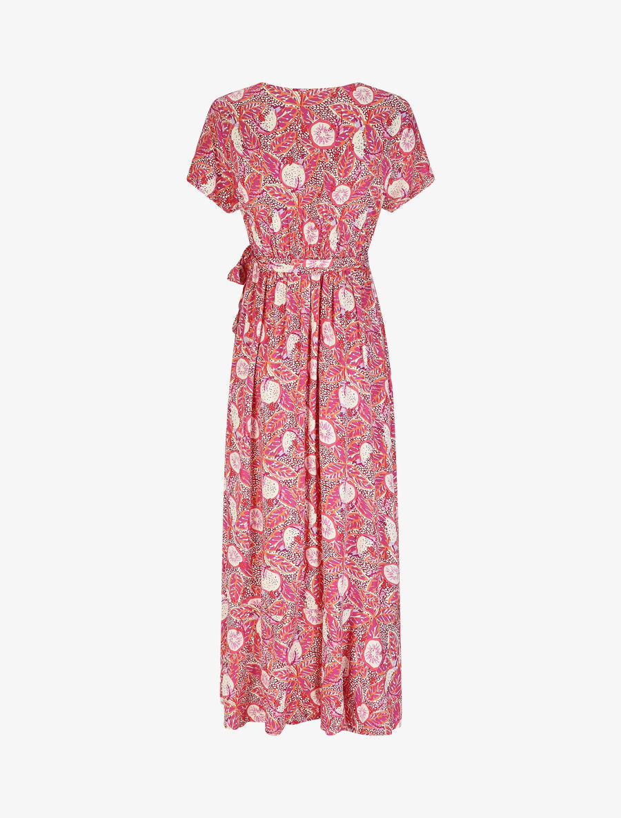 Robe longue imprimé fantaisie - Rose - 2