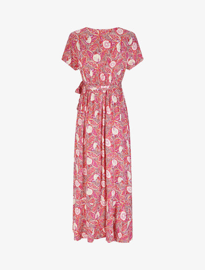 Robe longue imprimé fantaisie - Rose - 2