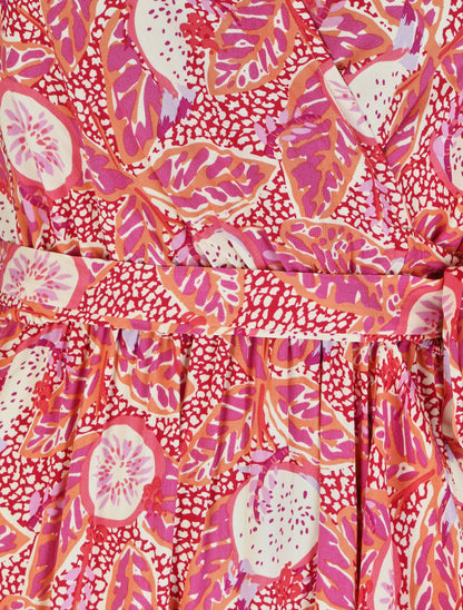 Robe longue imprimé fantaisie - Rose - 3