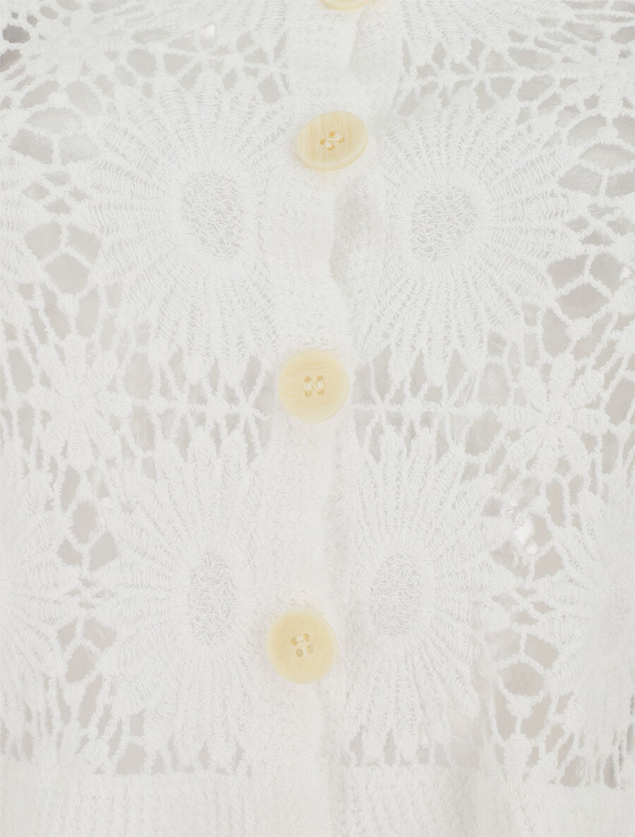 Gilet en crochet motif marguerite - Blanc - 3