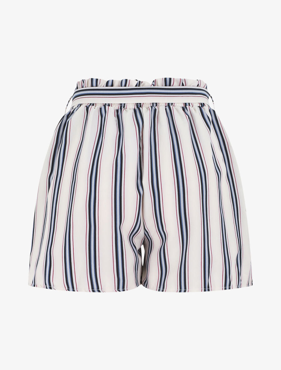 Short fluide à imprimé rayures - Blanc - 2