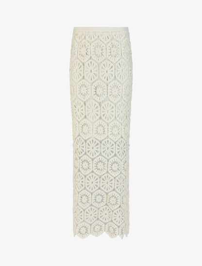 Jupe longue crochet - Blanc - 1