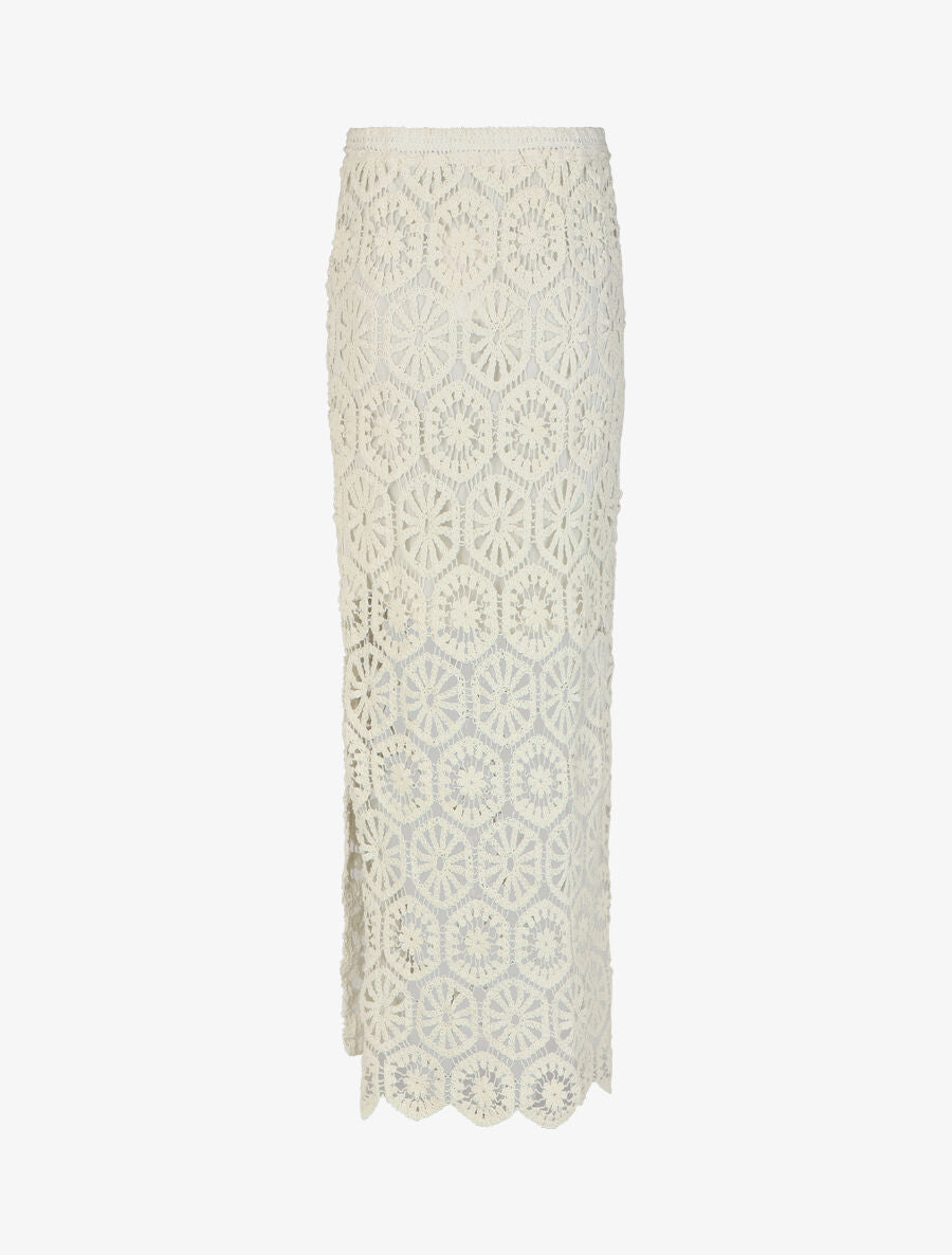 Jupe longue crochet - Blanc - 2