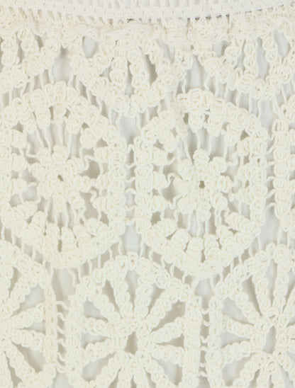 Jupe longue crochet - Blanc - 3