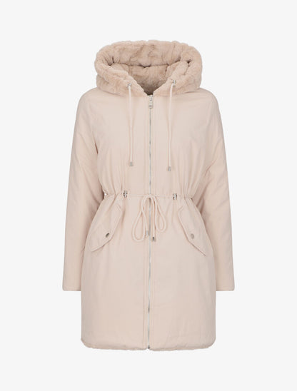Manteau réversible à capuche - Beige - 1