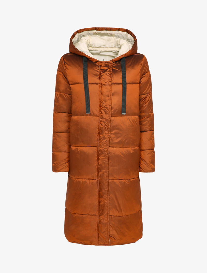 Doudoune longue réversible à capuche - Rouille - 1