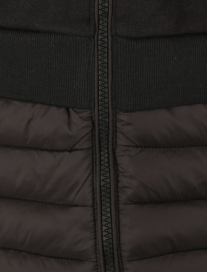 Sweat à capuche bi-matière - Noir - 3