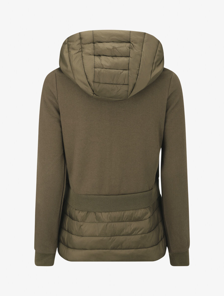 Sweat à capuche bi-matière - Kaki - 2