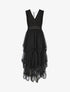 Robe longue à froufrous - Noir - 4