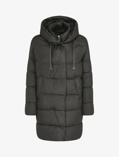 Doudoune oversize à capuche - Noir - 1