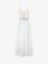 Robe longue à broderies et coquillages - Blanc - 4