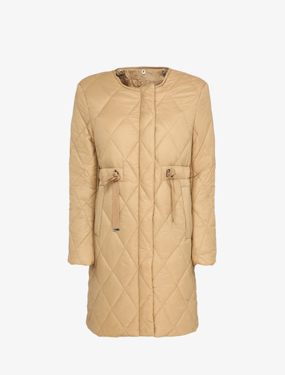 Doudoune matelassée à liens de serrage - Beige - 3