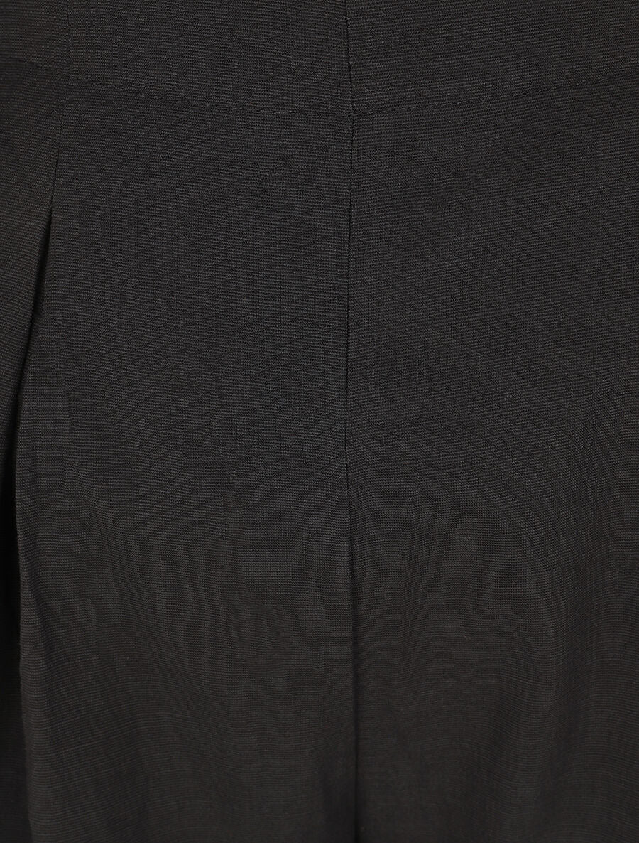 Pantalon uni effet lin - Noir - 3