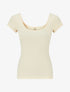 Top uni à manches courtes - Beige - 4