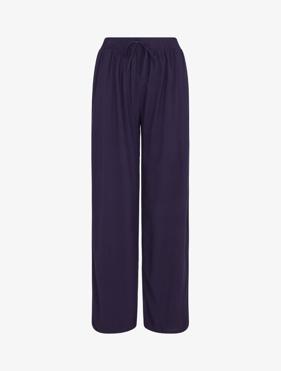 Pantalon ample élastiqué - Marine - 1
