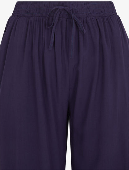 Pantalon ample élastiqué - Marine - 3
