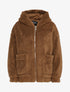 Manteau duveteux à capuche - Camel - 4