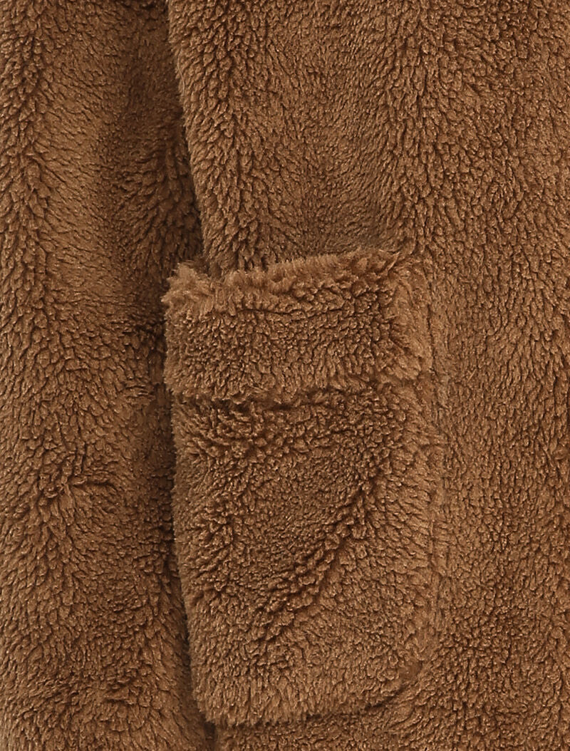 Manteau duveteux à capuche - Camel - 3