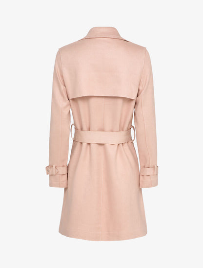 Trench mi-long ceinturé - Rose poudré - 2