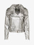 Perfecto en simili à col en fausse fourrure - Argent - 1