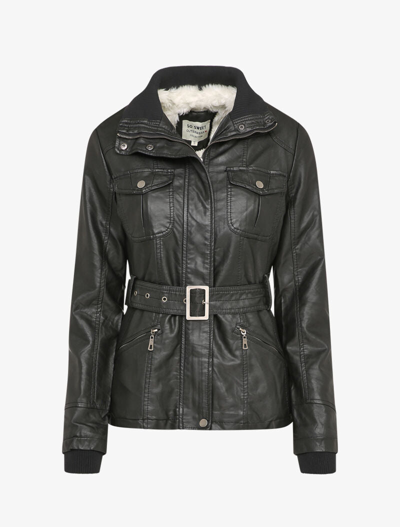 Parka fourrée en simili - Noir - 3