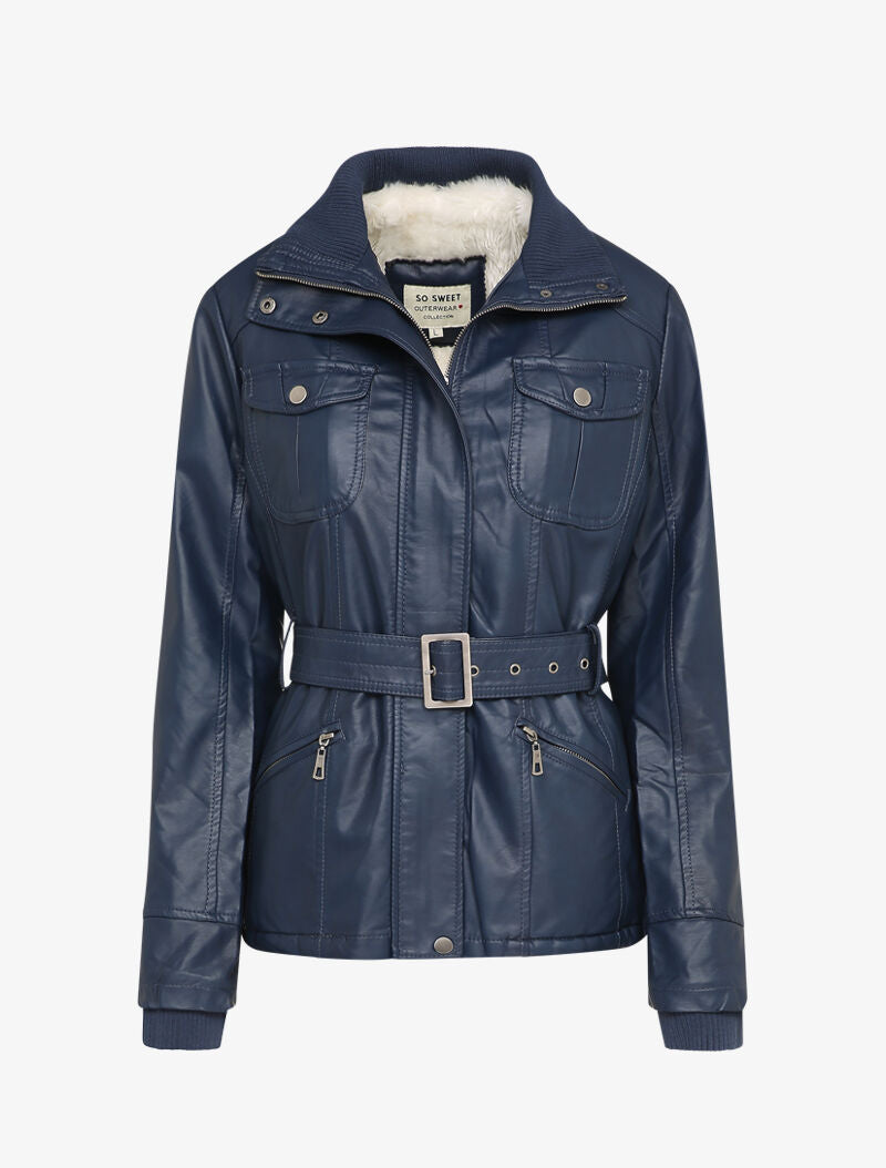 Parka fourrée en simili - Marine - 3