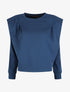 Sweat ample à épaulettes - Bleu - 4