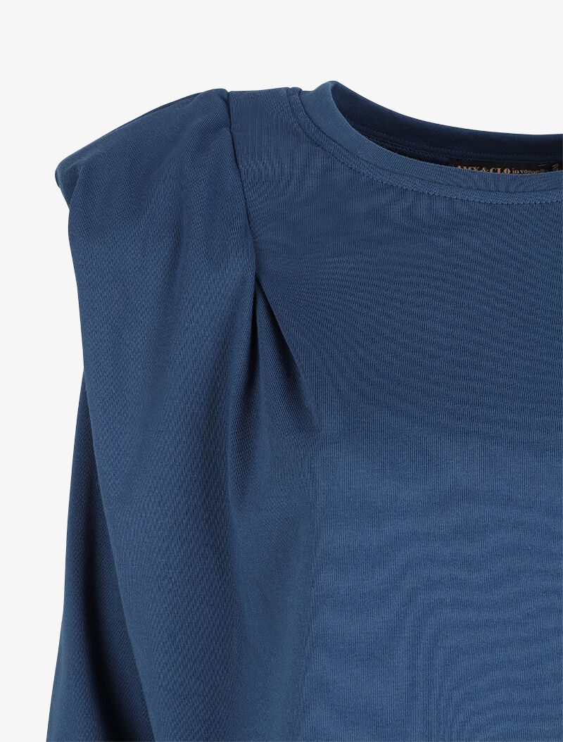 Sweat ample à épaulettes - Bleu - 3