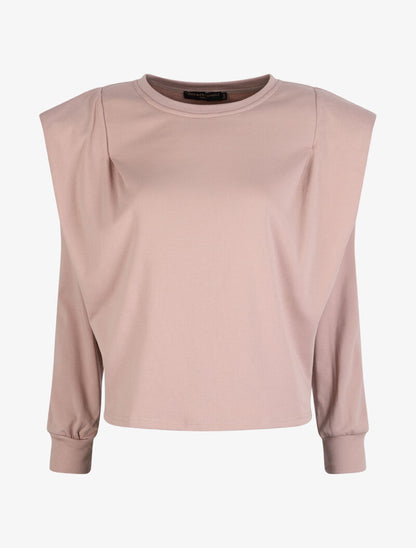 Sweat ample à épaulettes - Taupe - 4